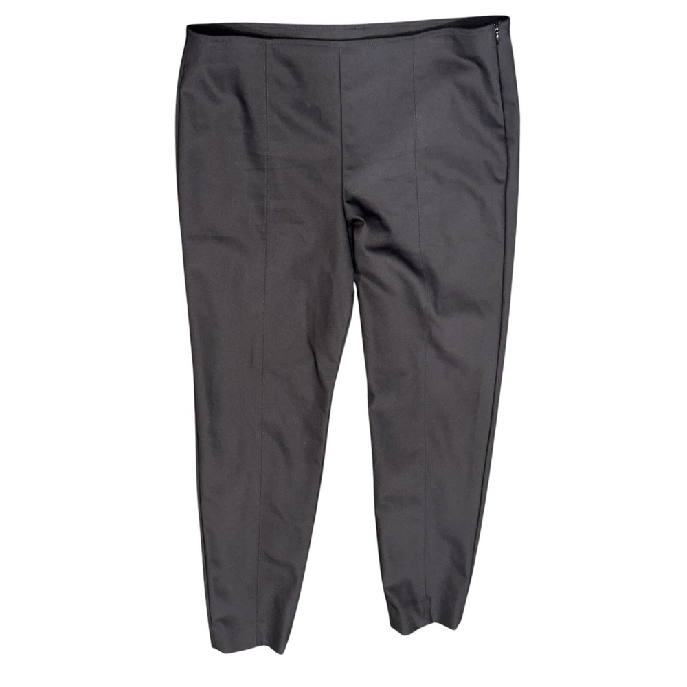 St. John Black Pants Ankle‎ 28" Inseam Women's Sz 12 Side Zip Travel Easy Care